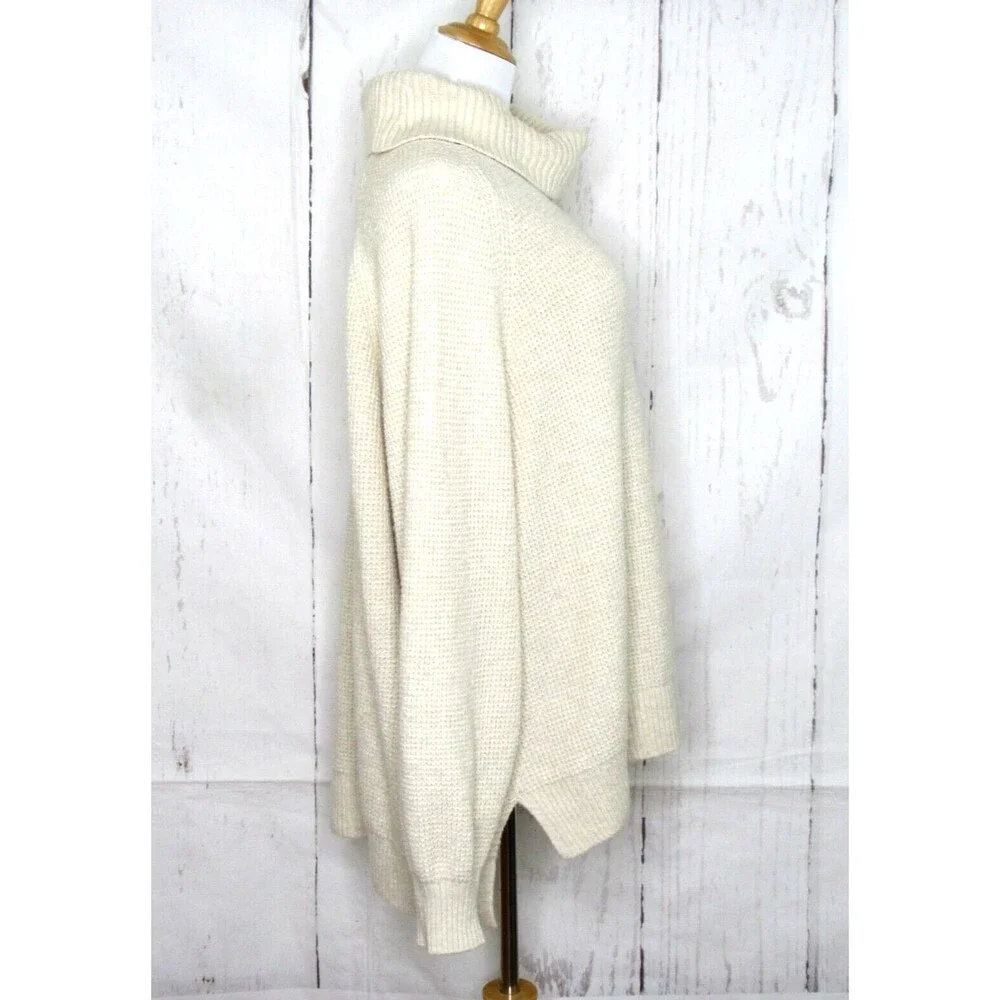 Old Navy Women's Long Sleeve Pullover Sweater Cowl Neck Hi/Lo Hem Ivory Size XXL